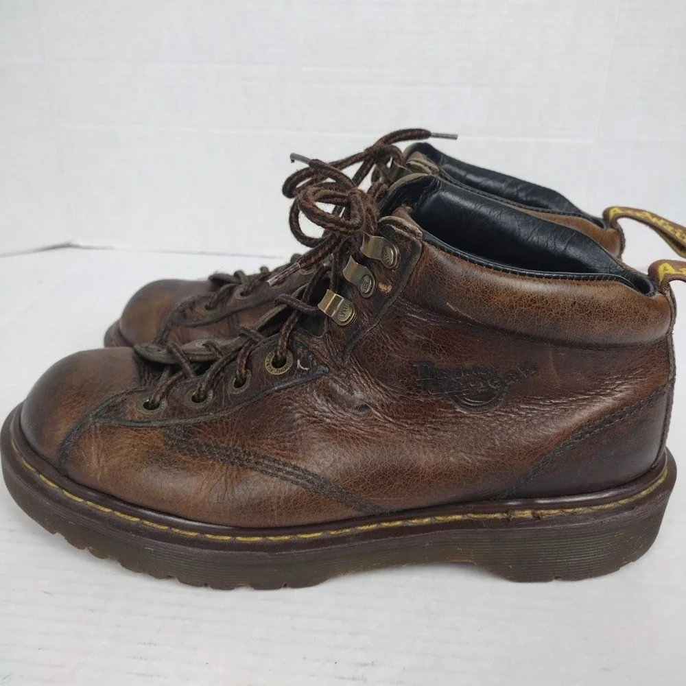 Vtg Dr. Martens 8287 Doc Chunky Grizzly Leather Combat Men's Boots US 8